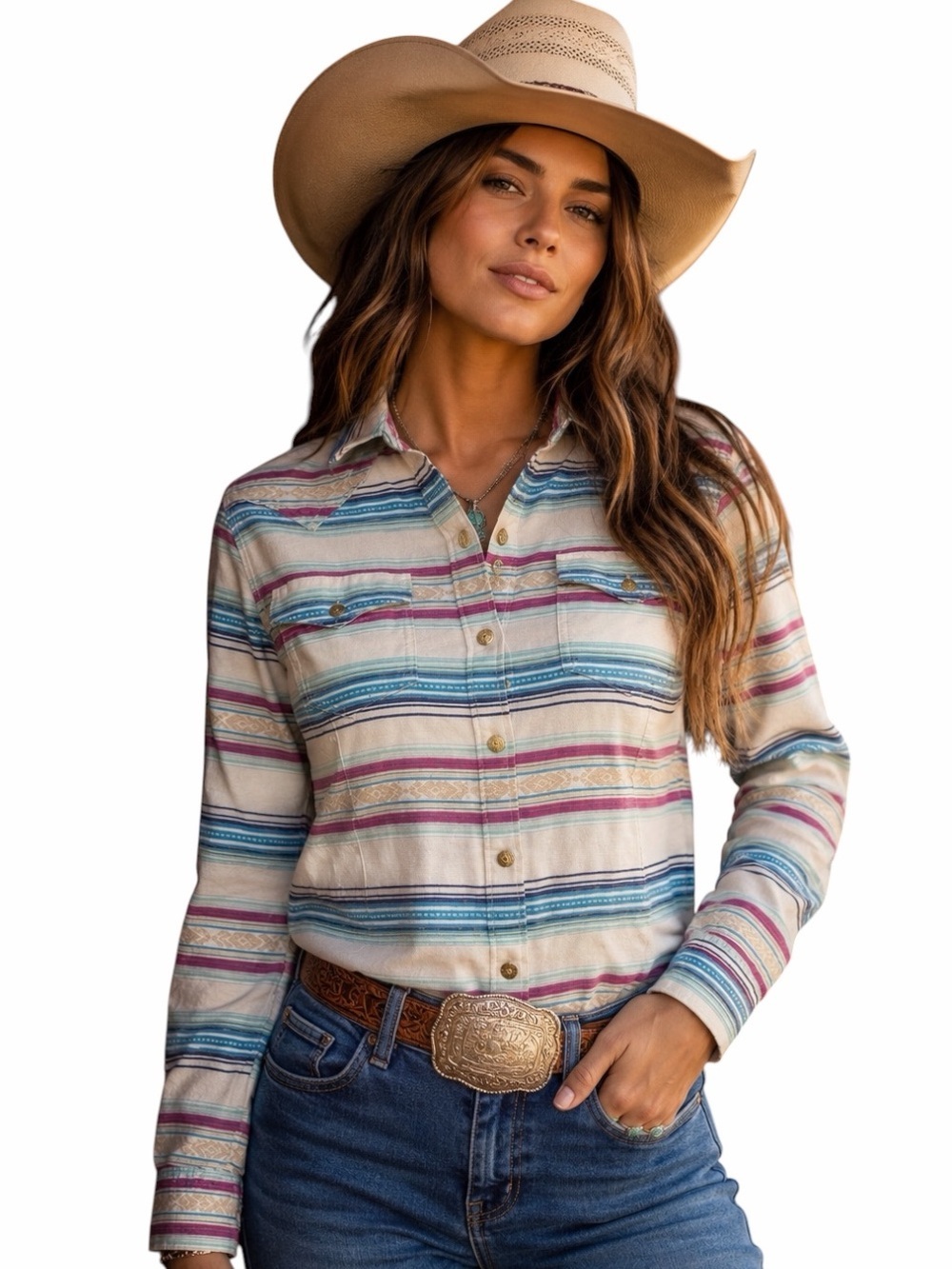 Ariat Rica Small Multicolored Western Button Front Western Cotton Shirt